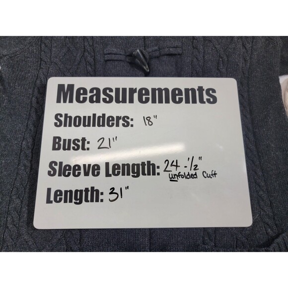 RALPH LAUREN Women's Medium Toggle Closure Hooded‎ Merino Cardigan Sweater EUC - Picture 13 of 13